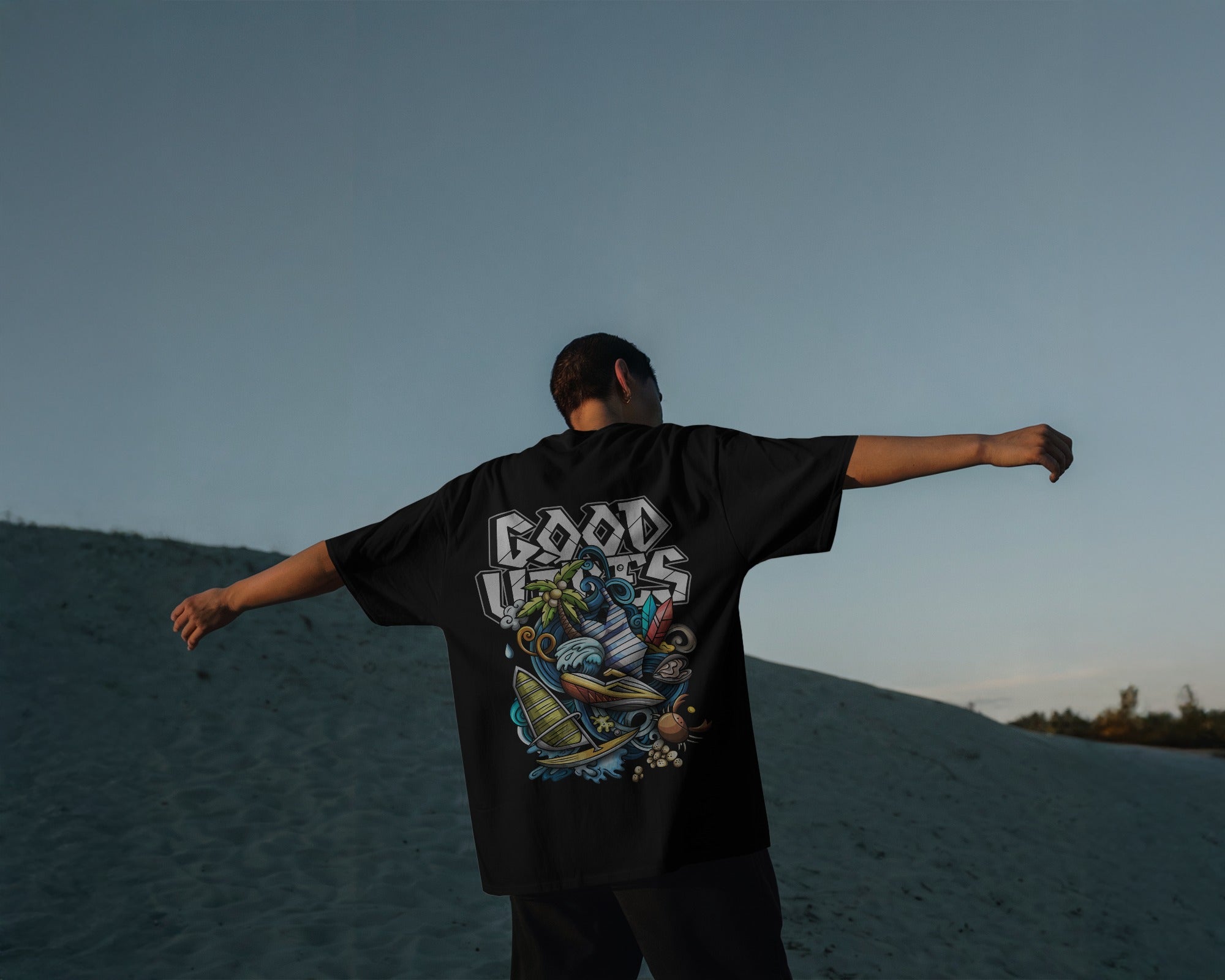 Good Vibes Oversized Unisex Tshirt